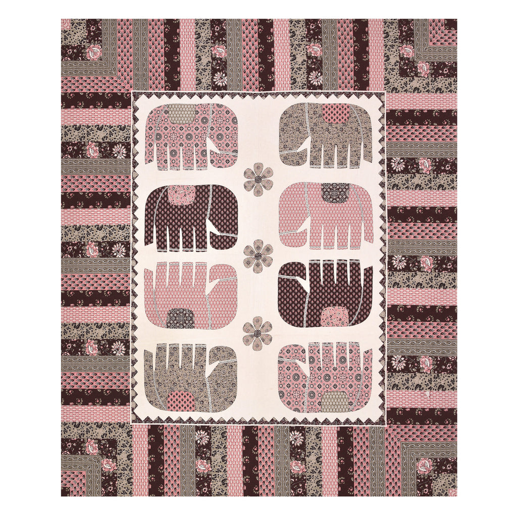 Viscose Gangour Collection 95x108 Double Bedsheet with Elephant Heritage Design