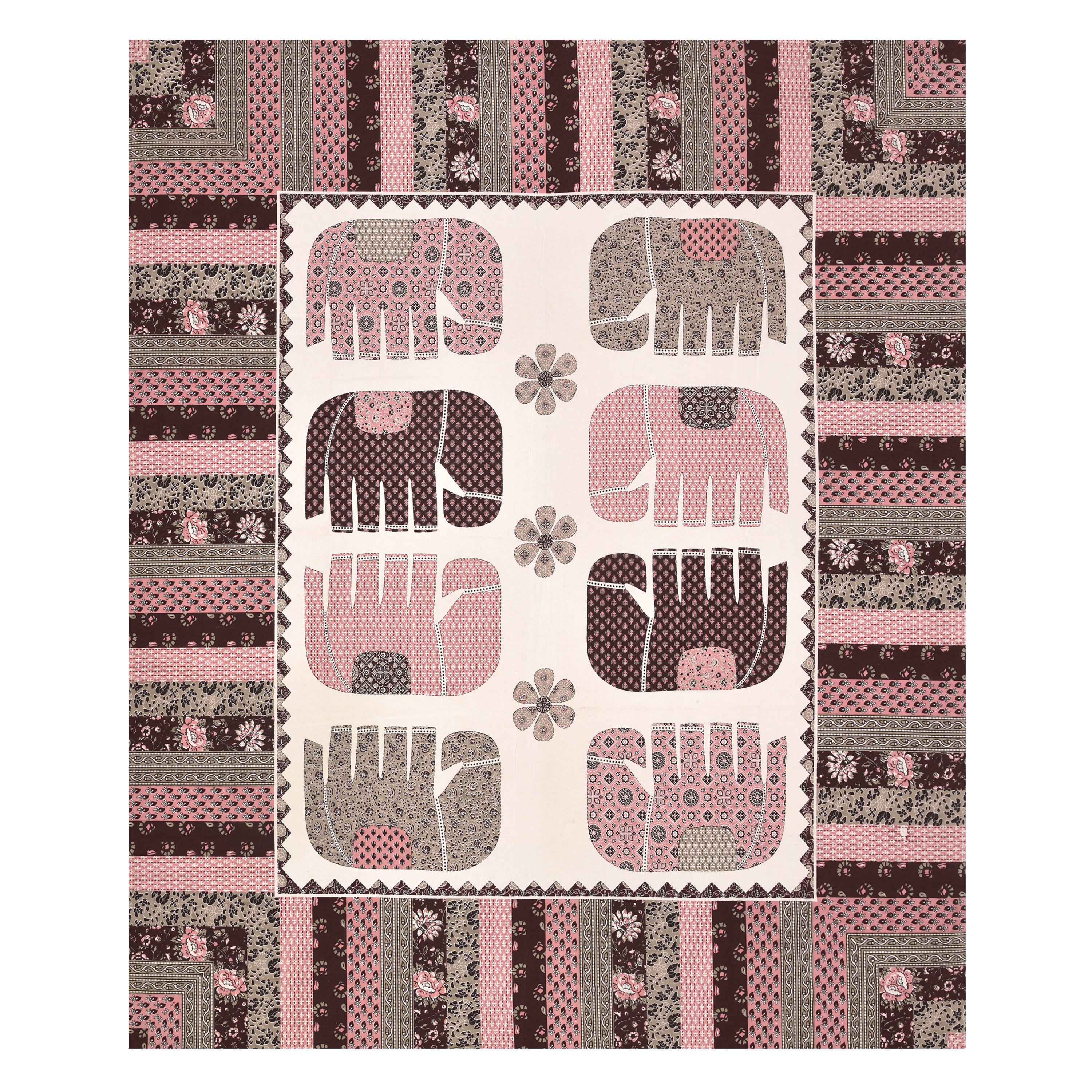 Viscose Gangour Collection 95x108 Double Bedsheet with Elephant Heritage Design