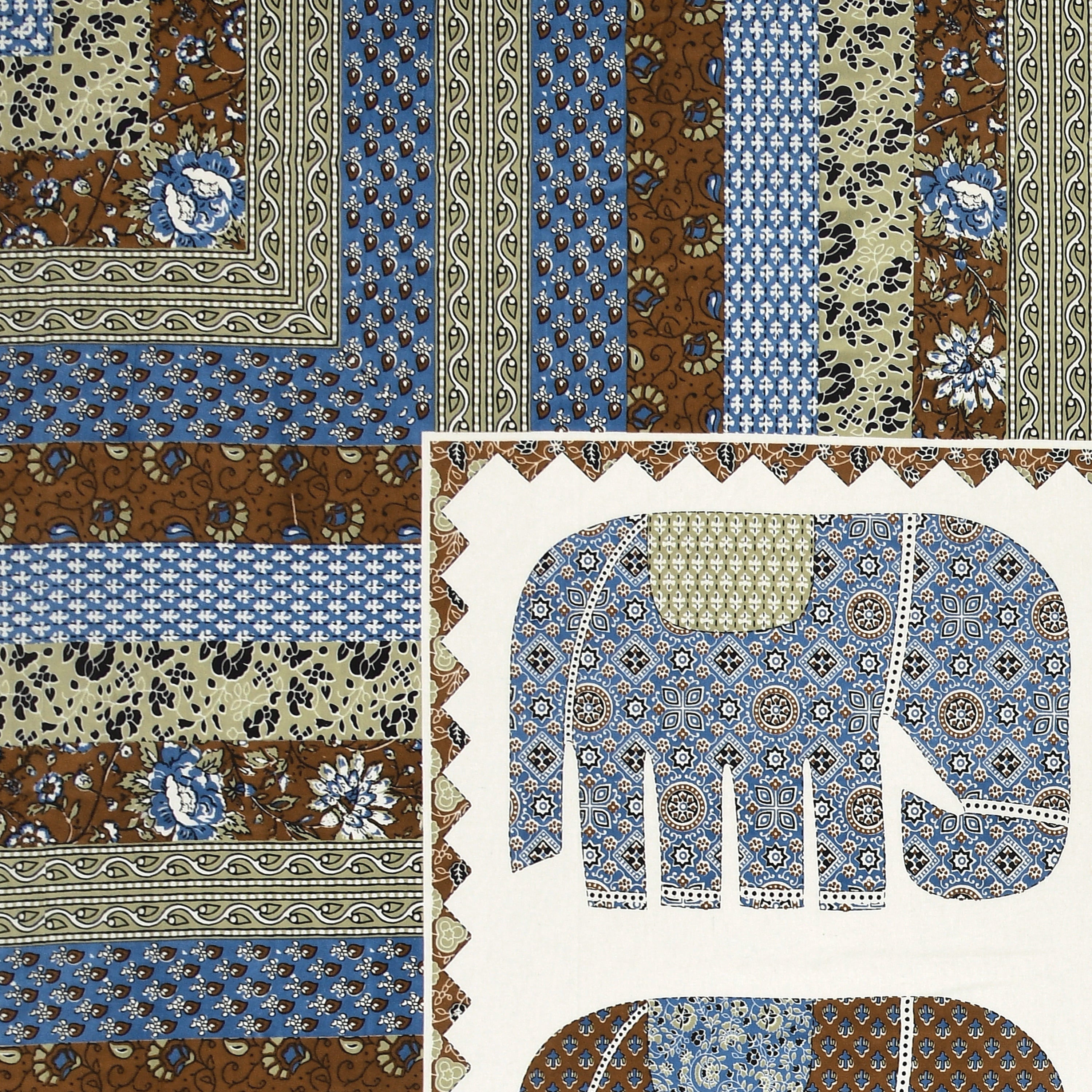 Viscose Gangour Collection 95x108 Double Bedsheet with Elephant Heritage Design