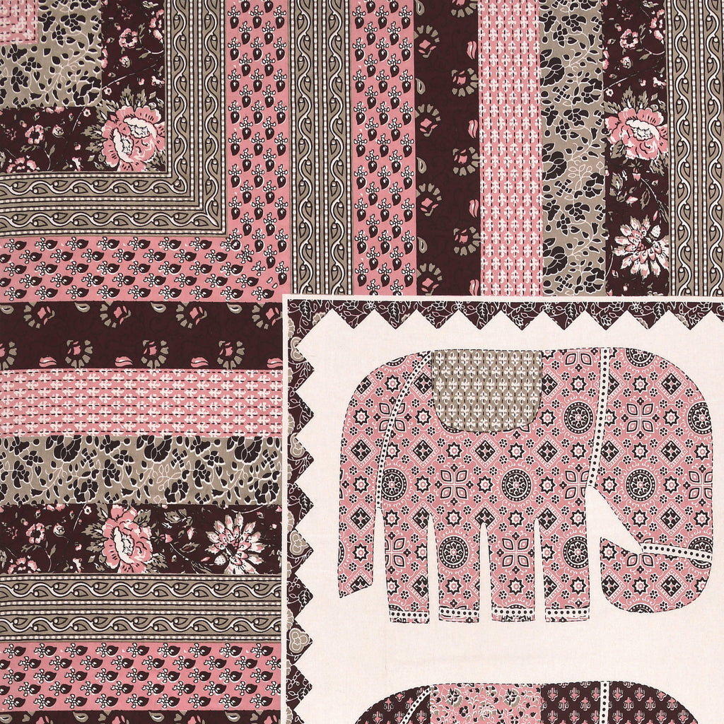 Viscose Gangour Collection 95x108 Double Bedsheet with Elephant Heritage Design