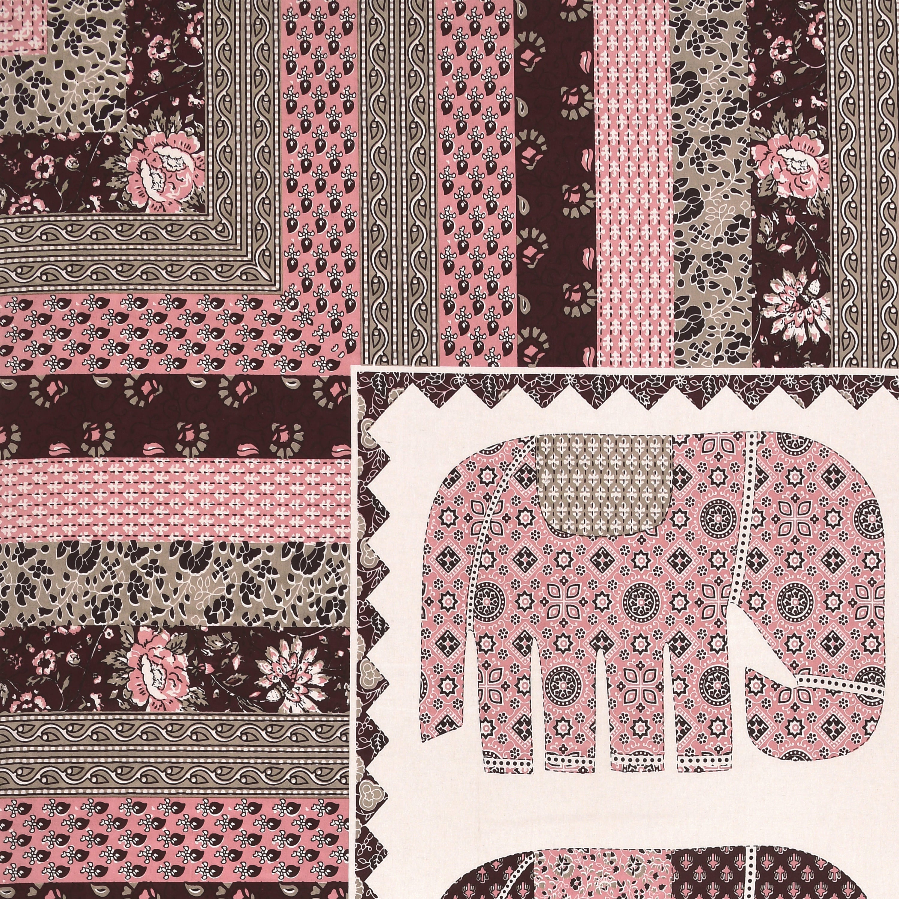 Viscose Gangour Collection 95x108 Double Bedsheet with Elephant Heritage Design