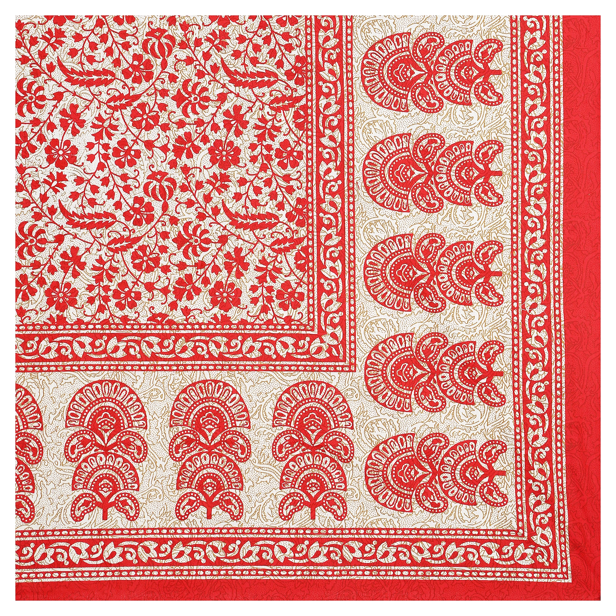 59" Traditional Mandala & Paisley Print 100% Cotton Single Bedsheet with 1 Pillow Cover (60x90)