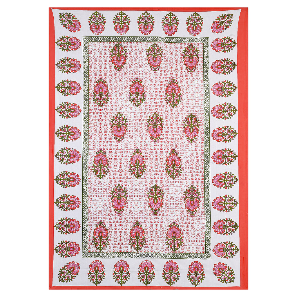 59" Elegant Floral Vine Print 100% Cotton Single Bedsheet with 1 Pillow Cover (60x90)