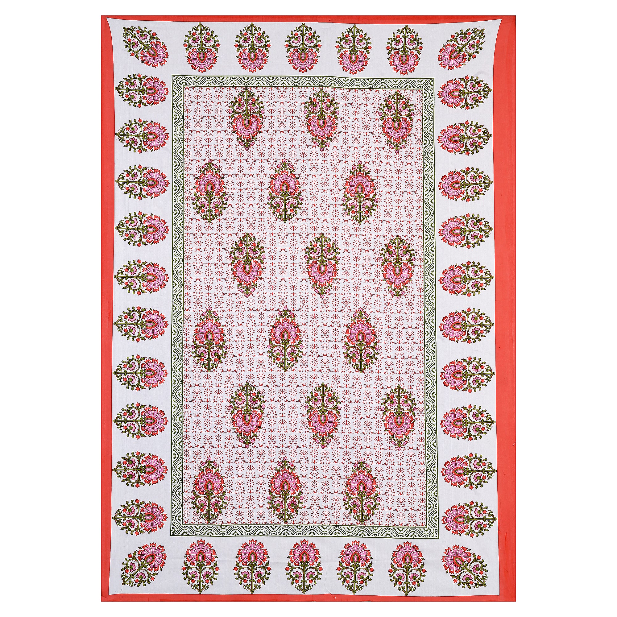 59" Elegant Floral Vine Print 100% Cotton Single Bedsheet with 1 Pillow Cover (60x90)