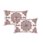 Rangmahal Collection 90x108 Viscose Double Bedsheet with Intricate Motifs & Matching Pillow Covers