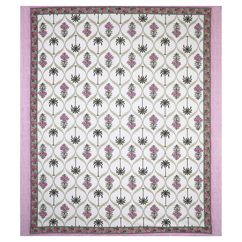 95x108 Viscose Hungama Collection Double Bedsheet with Palm & Floral Design and Pillow Covers