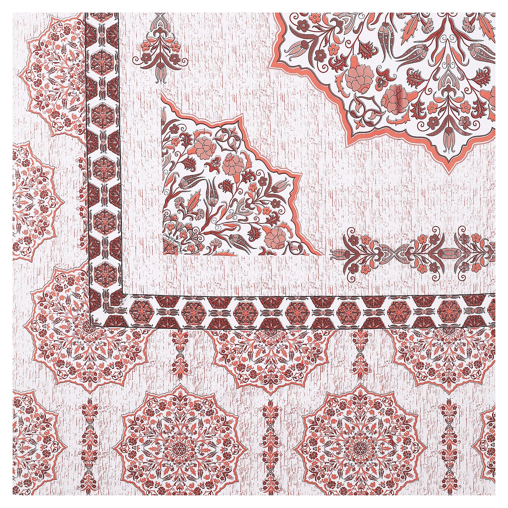 Rangmahal Collection 90x108 Viscose Double Bedsheet with Intricate Motifs & Matching Pillow Covers