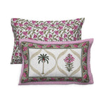 95x108 Viscose Hungama Collection Double Bedsheet with Palm & Floral Design and Pillow Covers