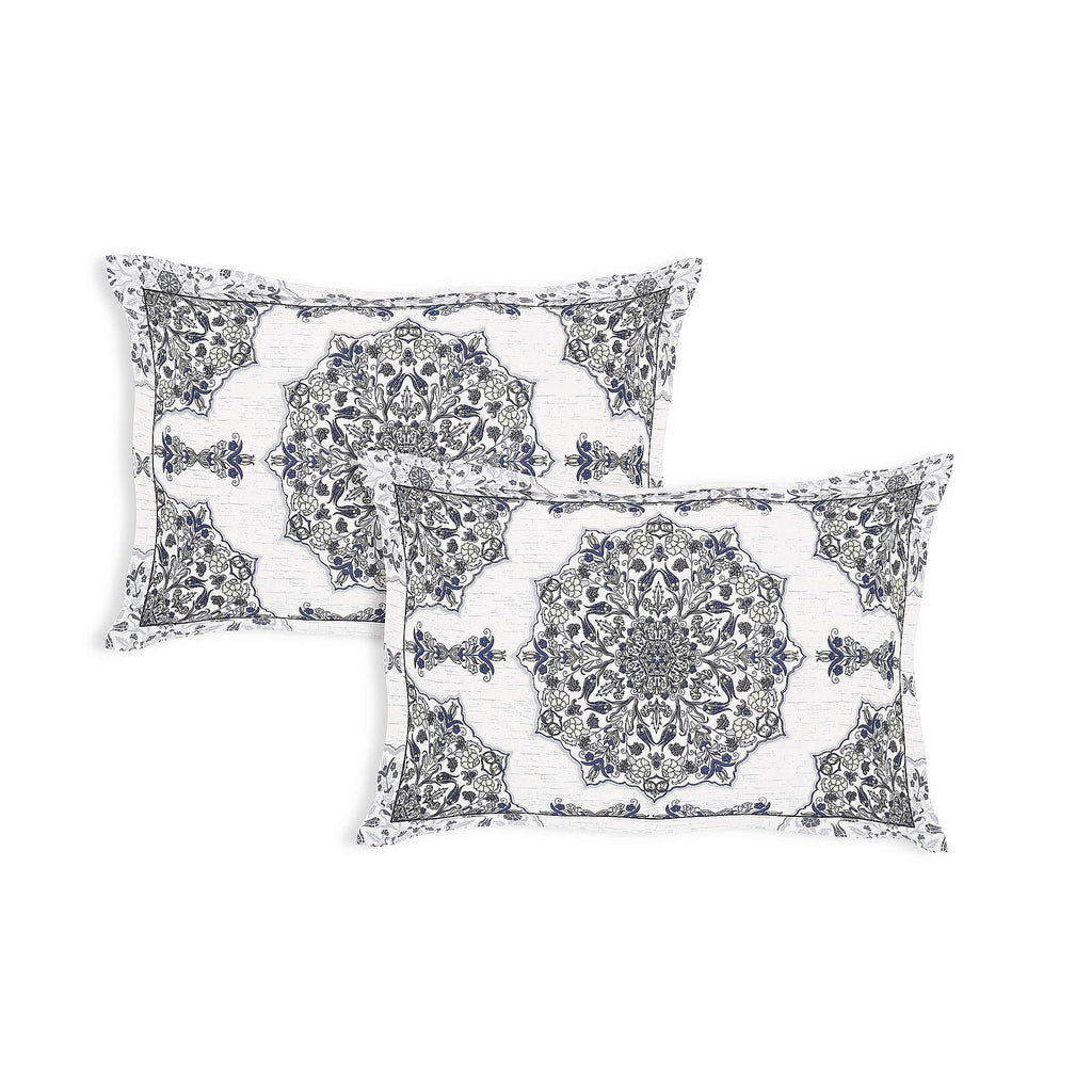 Rangmahal Collection 90x108 Viscose Double Bedsheet with Intricate Motifs & Matching Pillow Covers