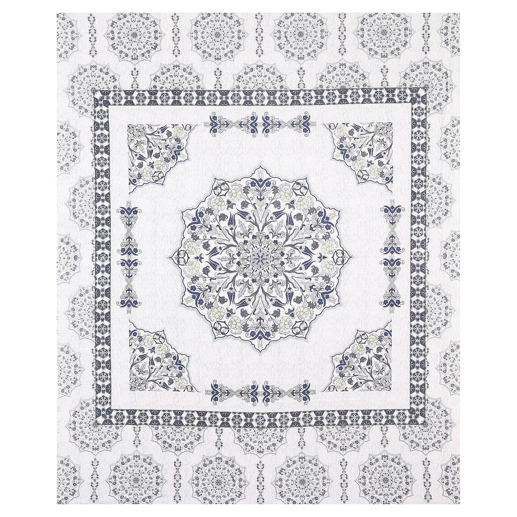 Rangmahal Collection 90x108 Viscose Double Bedsheet with Intricate Motifs & Matching Pillow Covers