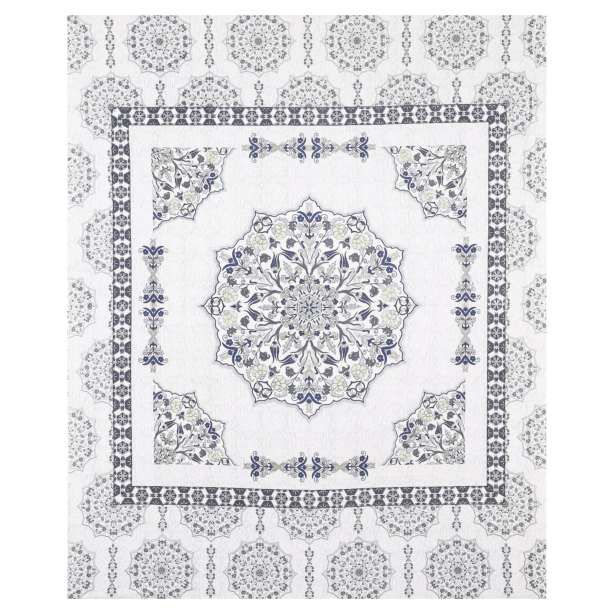 Rangmahal Collection 90x108 Viscose Double Bedsheet with Intricate Motifs & Matching Pillow Covers