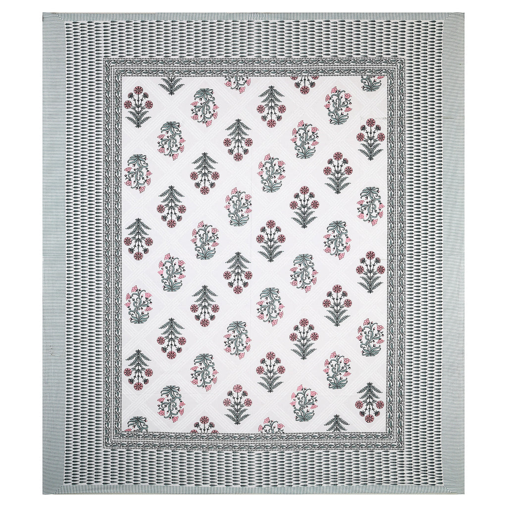 95x108 Viscose Hungama Collection Double Bedsheet with Traditional Leaf & Floral Print + Pillow Covers