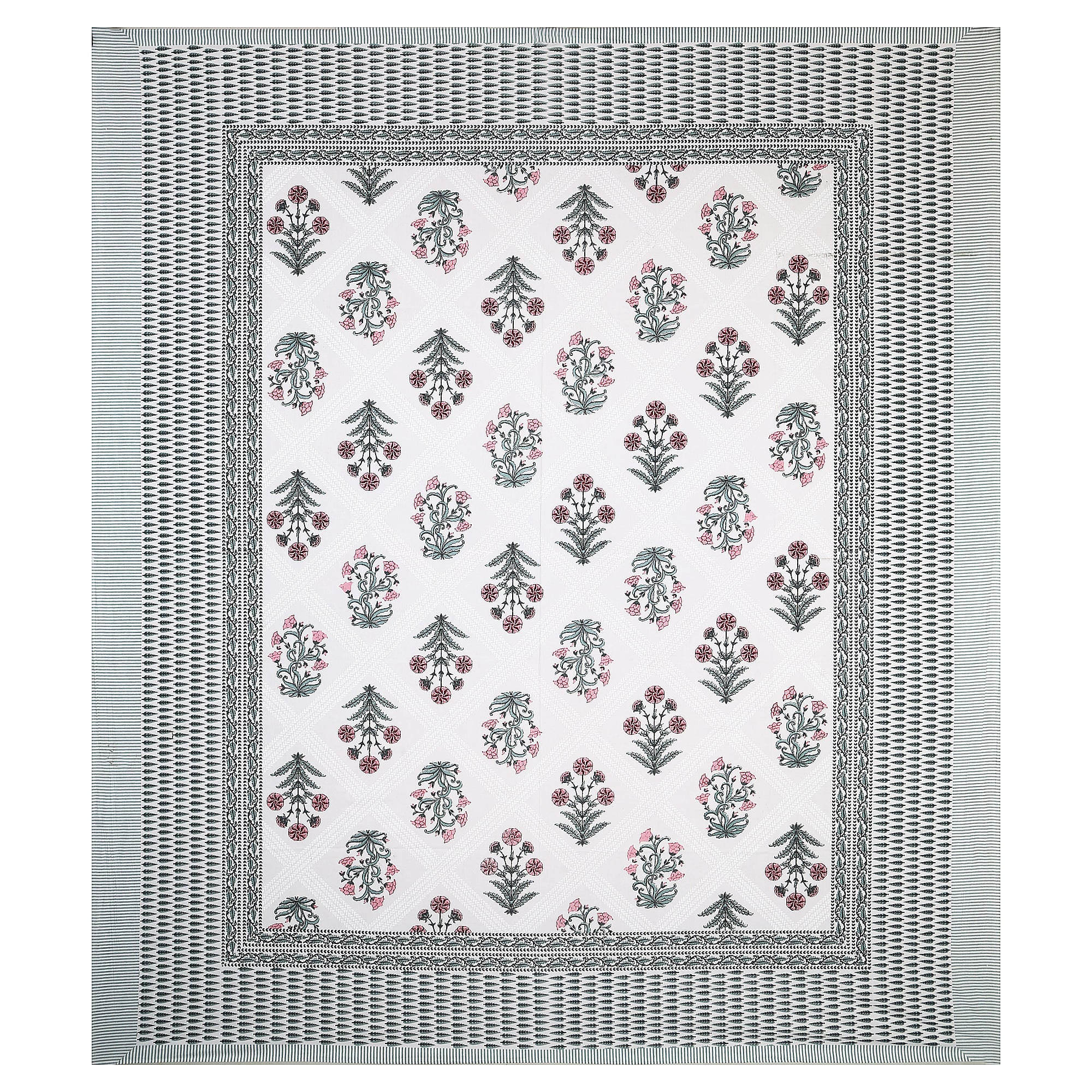 95x108 Viscose Hungama Collection Double Bedsheet with Traditional Leaf & Floral Print + Pillow Covers