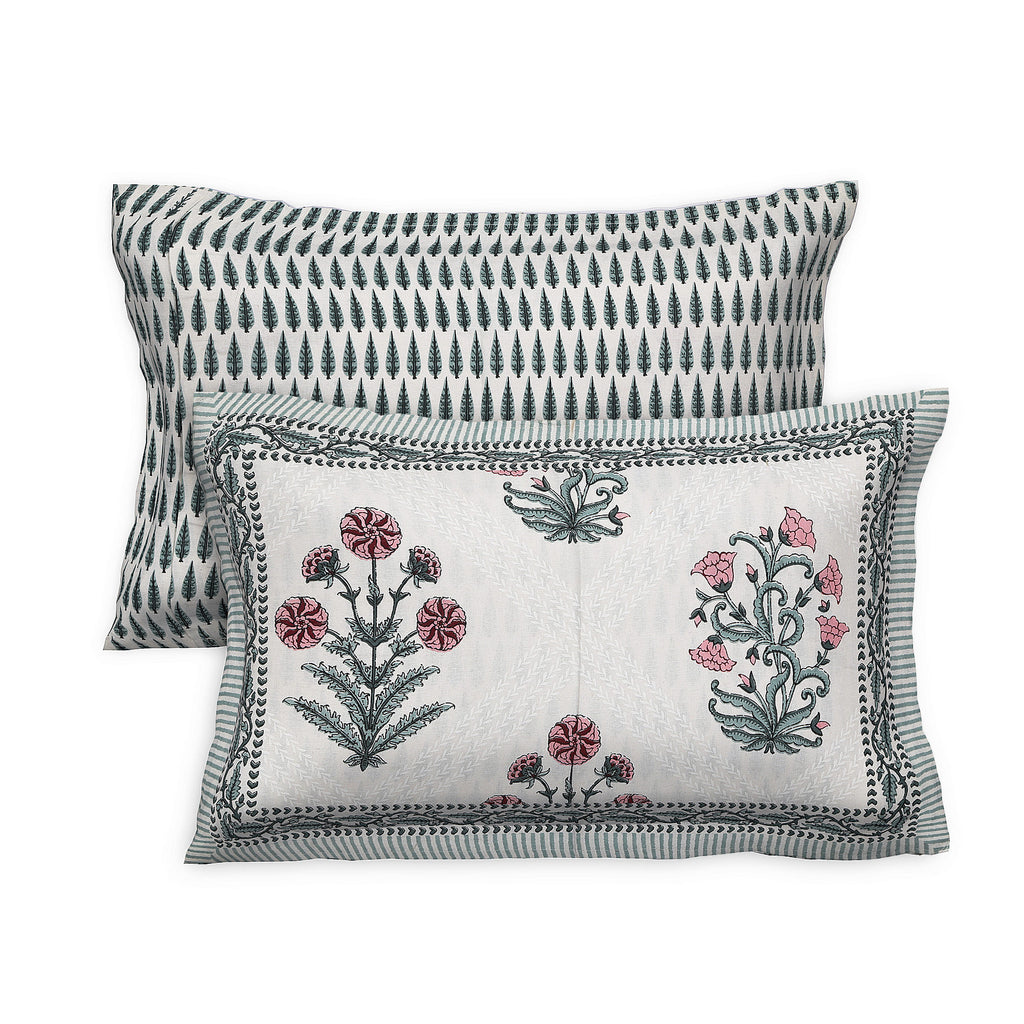 95x108 Viscose Hungama Collection Double Bedsheet with Traditional Leaf & Floral Print + Pillow Covers
