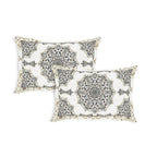 Rangmahal Collection 90x108 Viscose Double Bedsheet with Intricate Motifs & Matching Pillow Covers