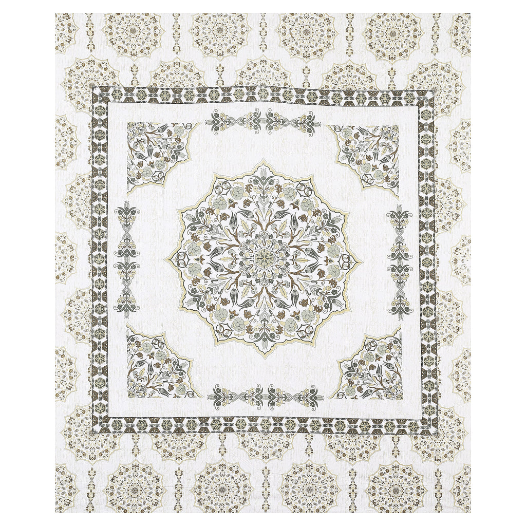 Rangmahal Collection 90x108 Viscose Double Bedsheet with Intricate Motifs & Matching Pillow Covers