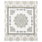 Rangmahal Collection 90x108 Viscose Double Bedsheet with Intricate Motifs & Matching Pillow Covers