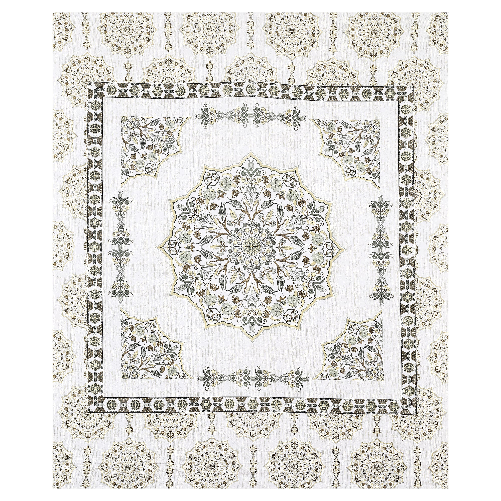 Rangmahal Collection 90x108 Viscose Double Bedsheet with Intricate Motifs & Matching Pillow Covers
