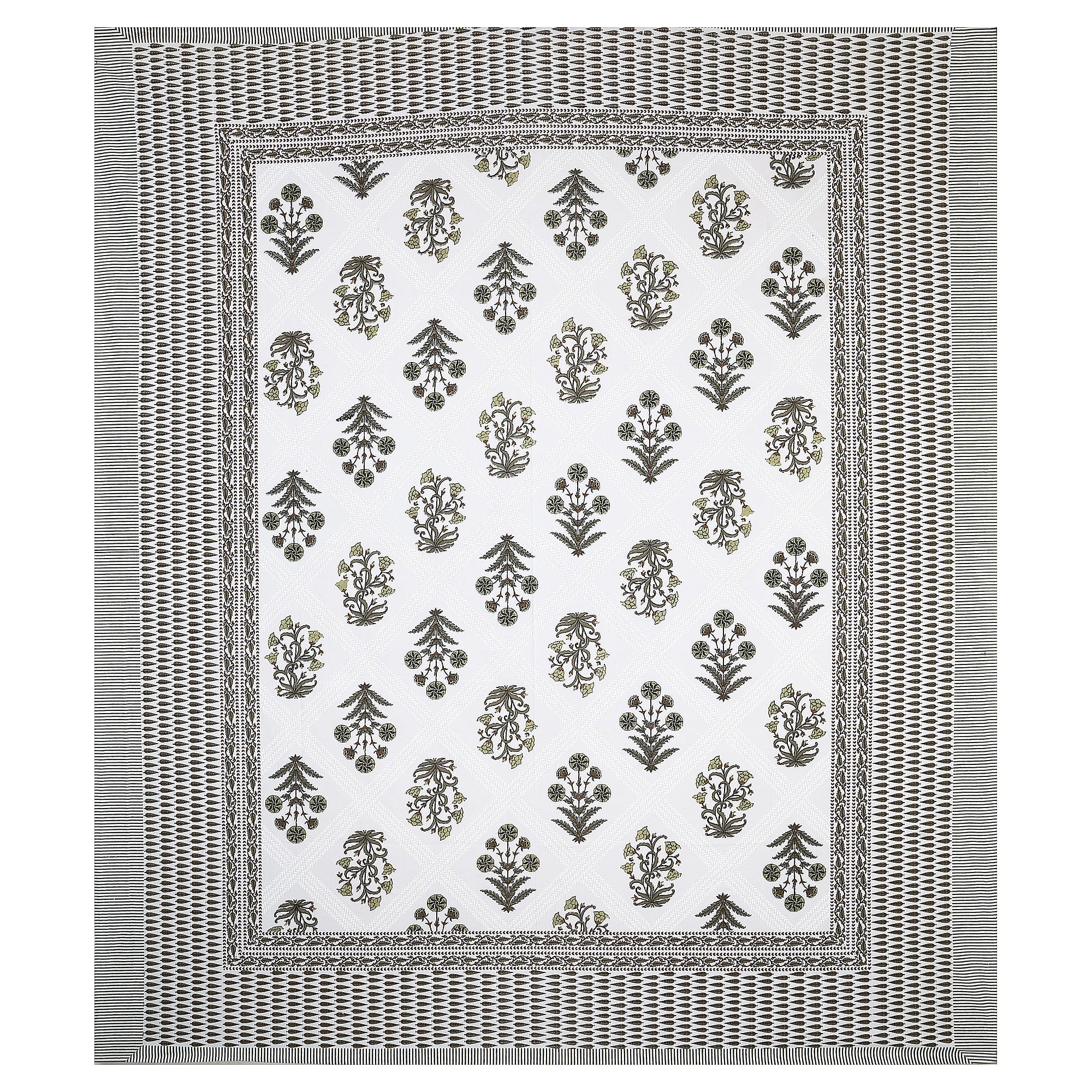 95x108 Viscose Hungama Collection Double Bedsheet with Traditional Leaf & Floral Print + Pillow Covers