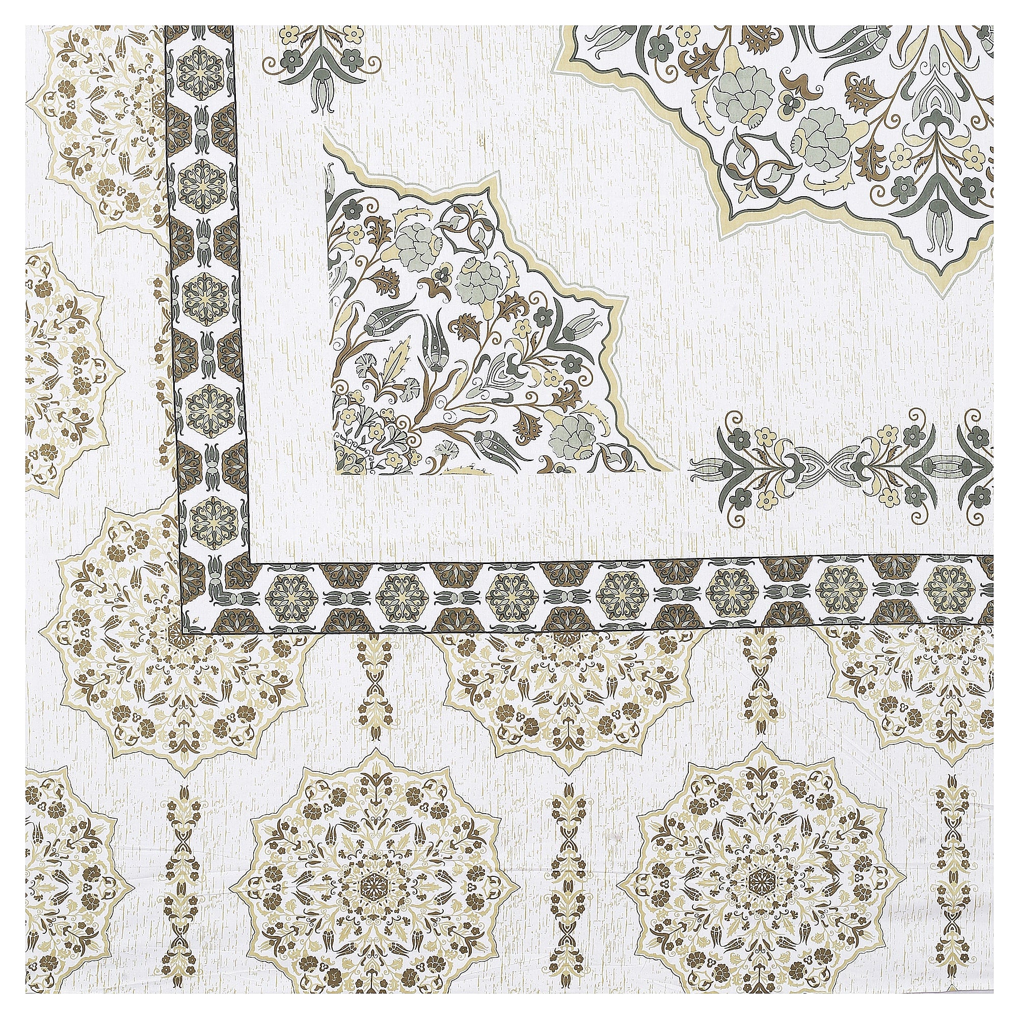 Rangmahal Collection 90x108 Viscose Double Bedsheet with Intricate Motifs & Matching Pillow Covers