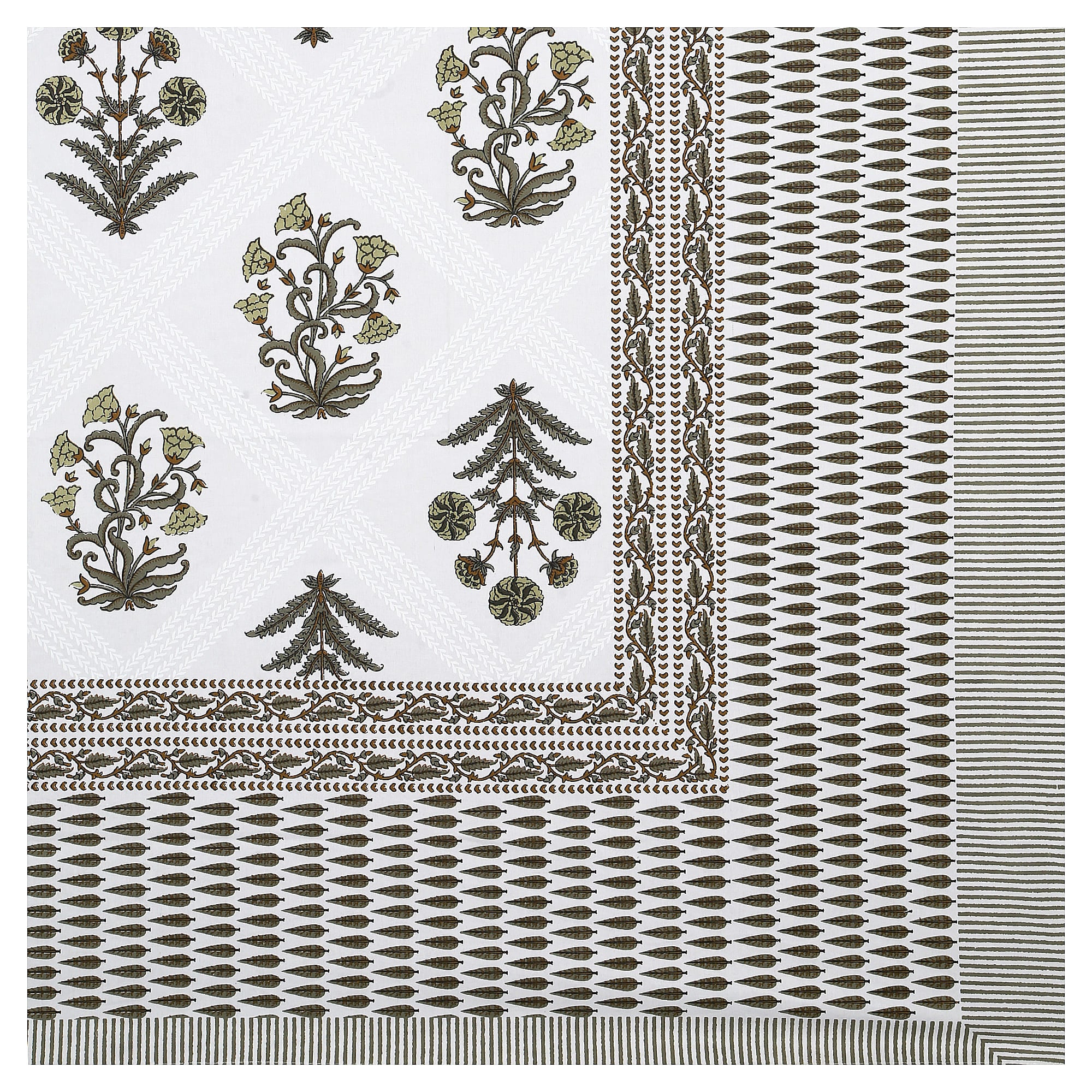 95x108 Viscose Hungama Collection Double Bedsheet with Traditional Leaf & Floral Print + Pillow Covers