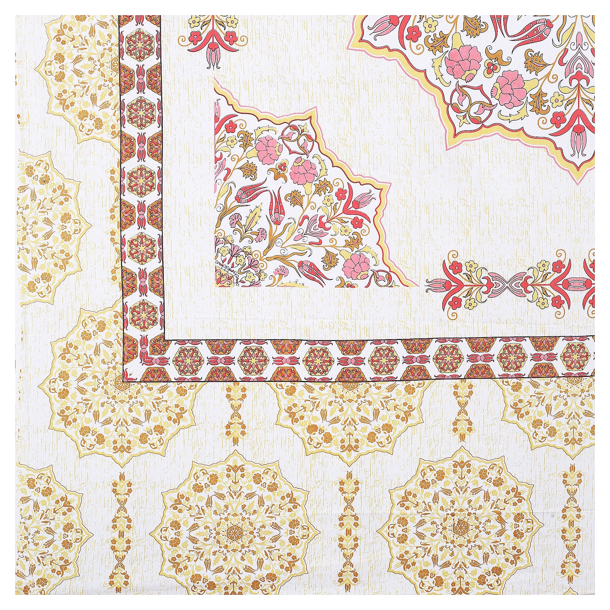 Rangmahal Collection 90x108 Viscose Double Bedsheet with Intricate Motifs & Matching Pillow Covers