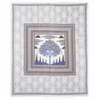Rangmahal Collection 90x108 Viscose Double Bedsheet with Artistic Tree of Life Design & Matching Pillow Covers