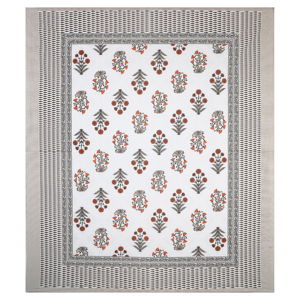 95x108 Viscose Hungama Collection Double Bedsheet with Traditional Leaf & Floral Print + Pillow Covers