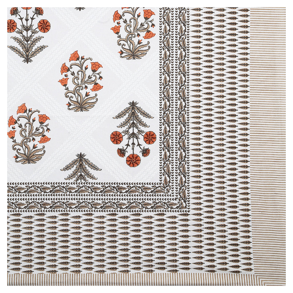 95x108 Viscose Hungama Collection Double Bedsheet with Traditional Leaf & Floral Print + Pillow Covers