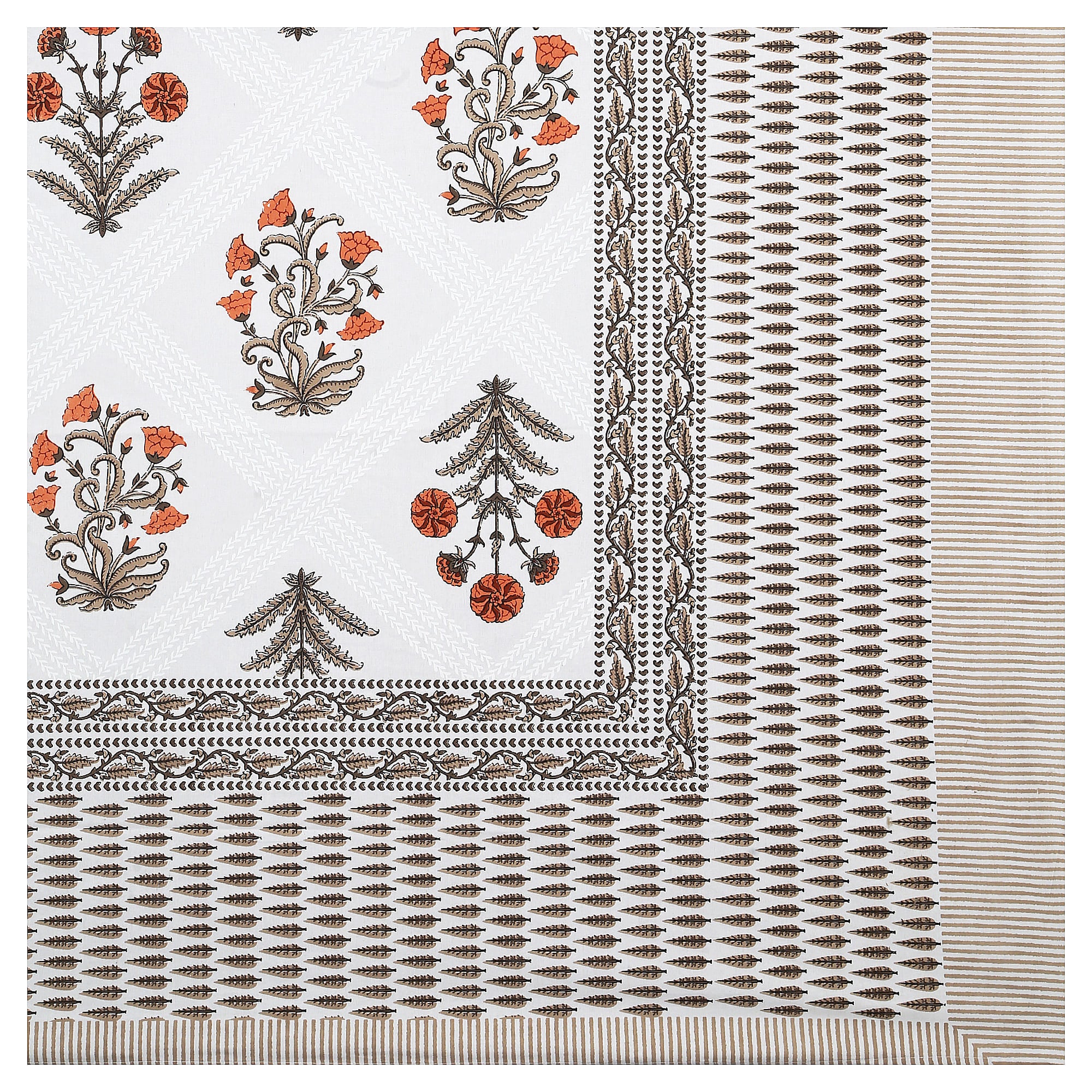95x108 Viscose Hungama Collection Double Bedsheet with Traditional Leaf & Floral Print + Pillow Covers