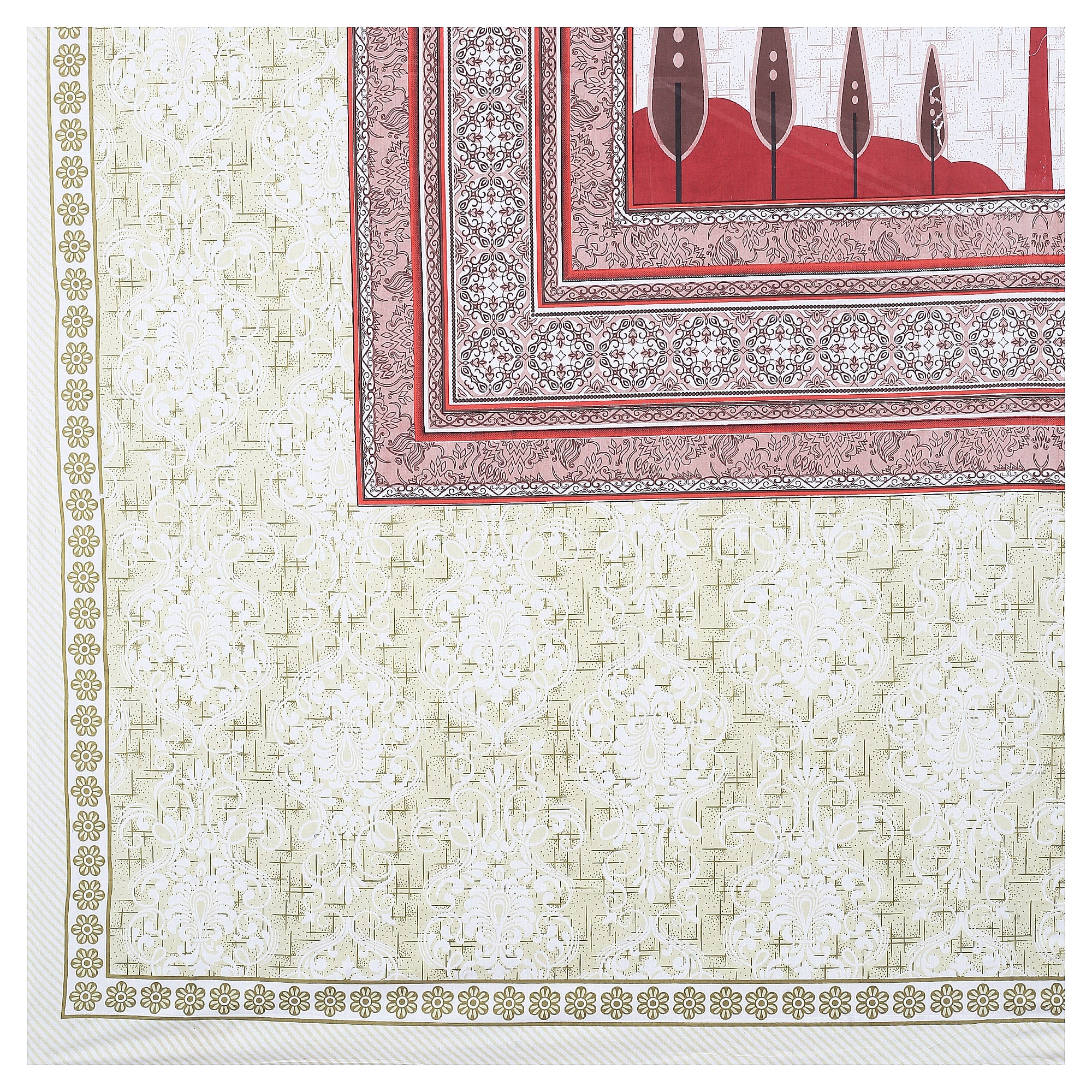 Rangmahal Collection 90x108 Viscose Double Bedsheet with Artistic Tree of Life Design & Matching Pillow Covers