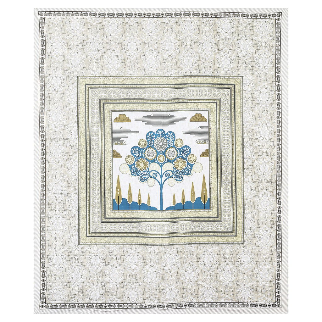 Rangmahal Collection 90x108 Viscose Double Bedsheet with Artistic Tree of Life Design & Matching Pillow Covers