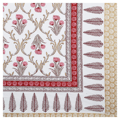 95x108 Viscose Hungama Collection Double Bedsheet with Traditional Leaf & Floral Print + Pillow Covers