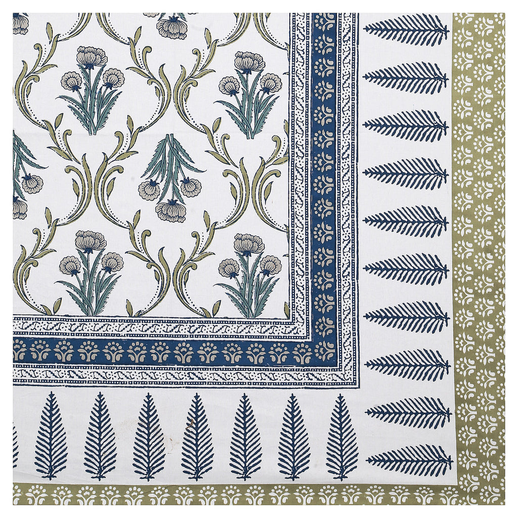 95x108 Viscose Hungama Collection Double Bedsheet with Traditional Leaf & Floral Print + Pillow Covers