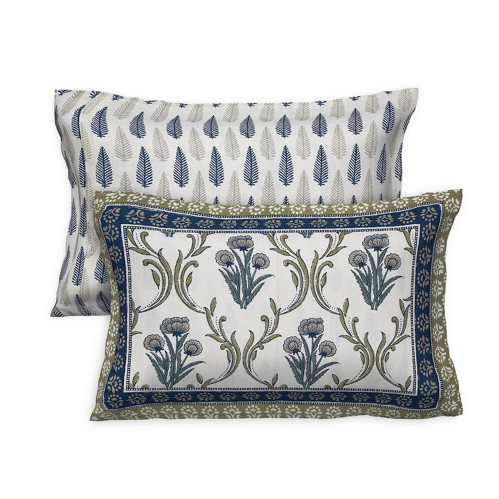 95x108 Viscose Hungama Collection Double Bedsheet with Traditional Leaf & Floral Print + Pillow Covers