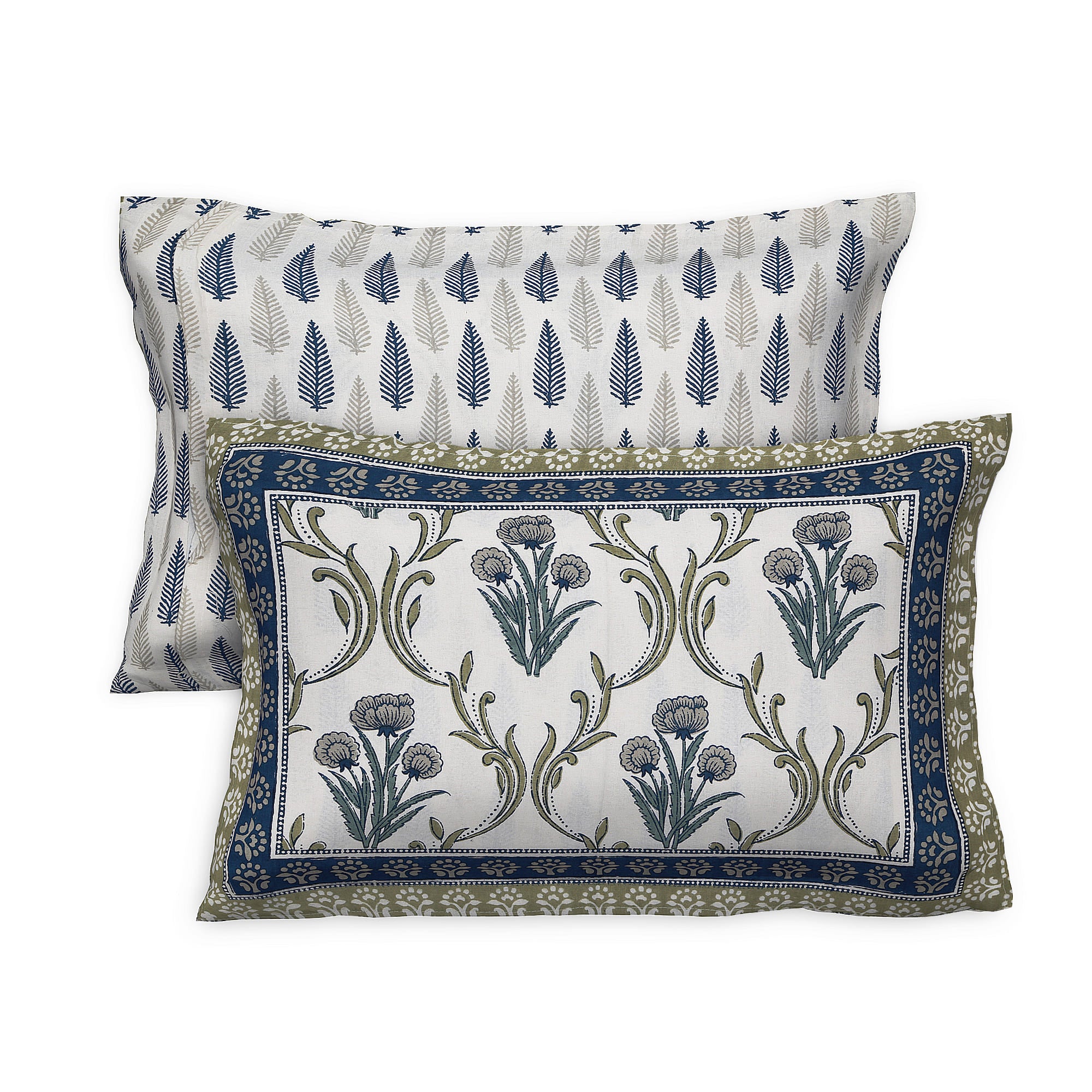 95x108 Viscose Hungama Collection Double Bedsheet with Traditional Leaf & Floral Print + Pillow Covers