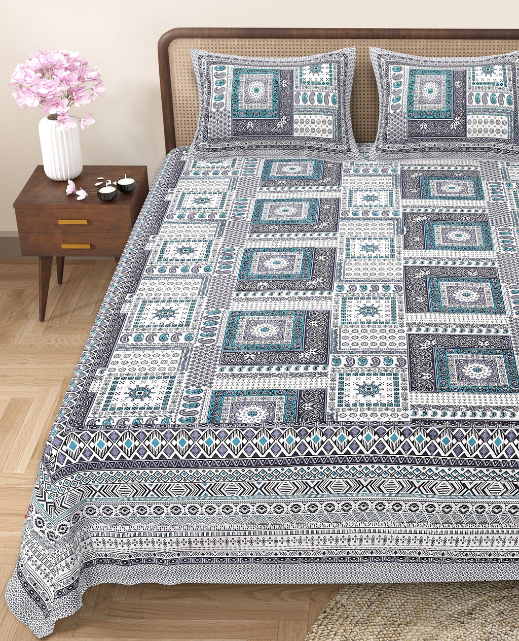 Enhance Your Home with Rang Mahal Viscose Double Bedsheet – 90x108 Inches with 2 Pillow Covers