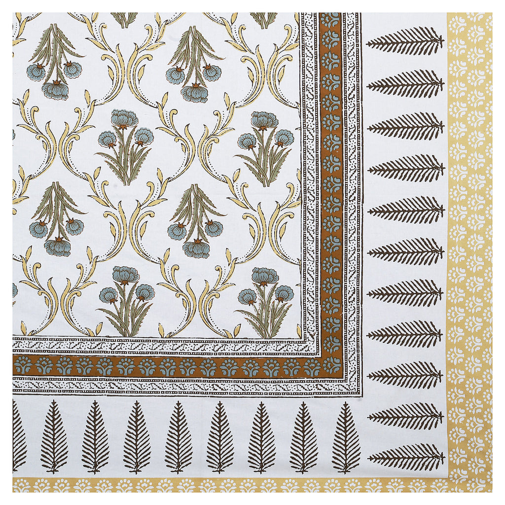 95x108 Viscose Hungama Collection Double Bedsheet with Traditional Leaf & Floral Print + Pillow Covers