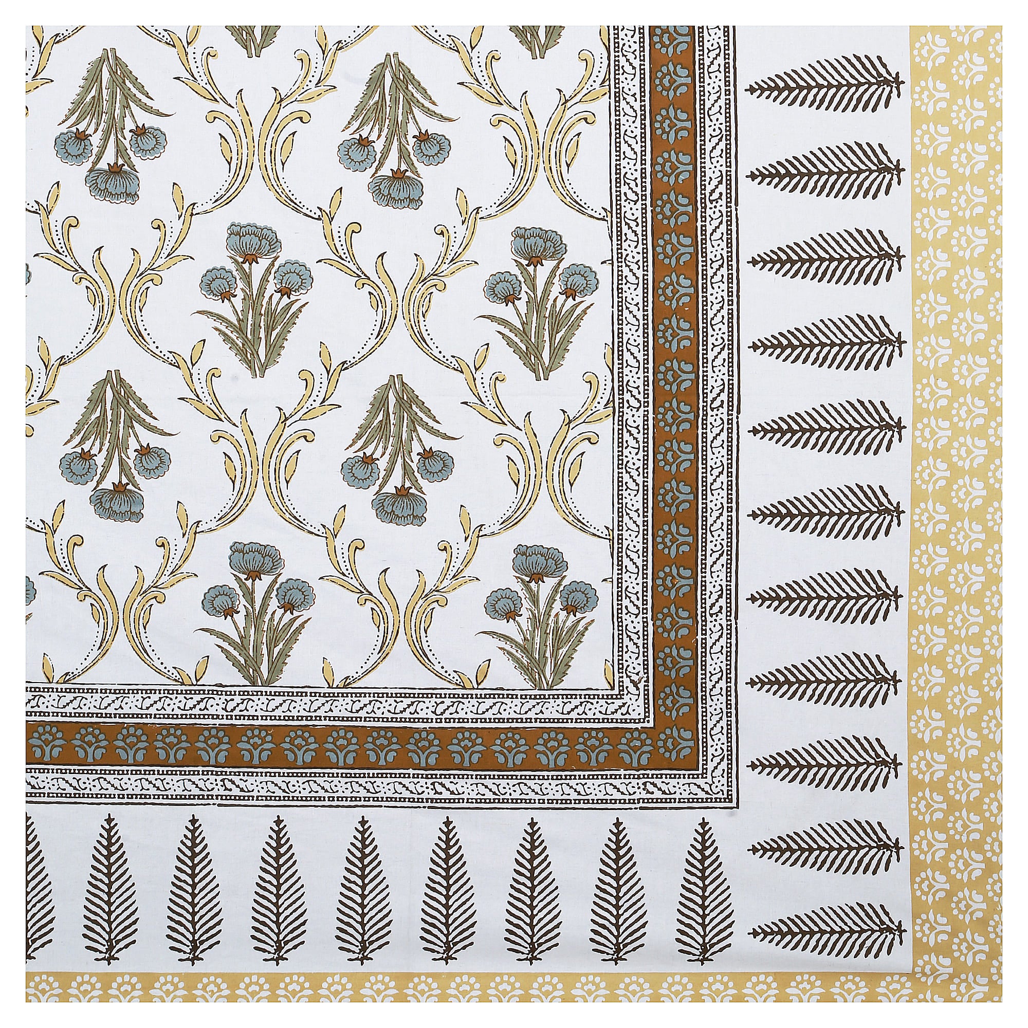 95x108 Viscose Hungama Collection Double Bedsheet with Traditional Leaf & Floral Print + Pillow Covers