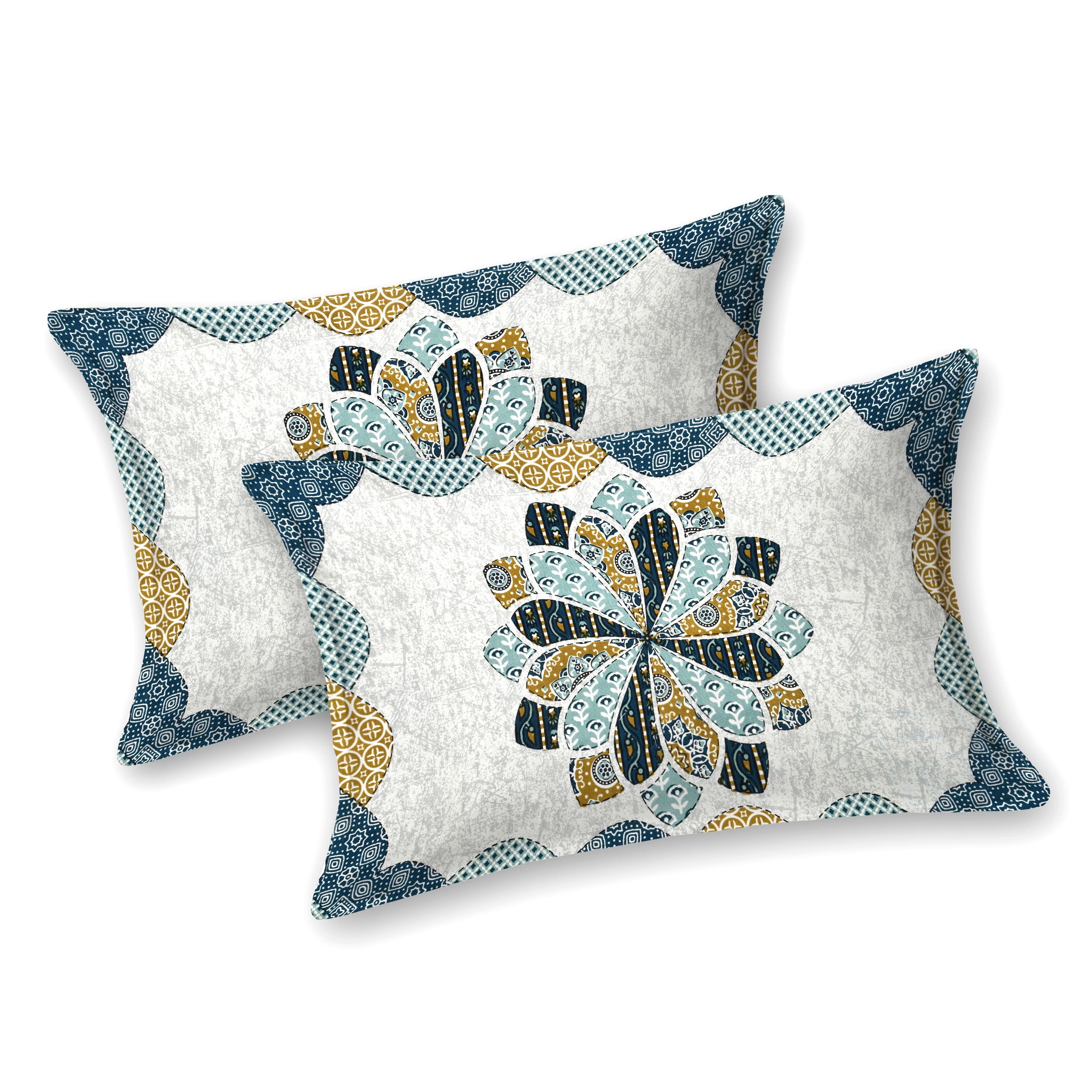 Viscose Gangour Collection 95x108 Double Bedsheet with Bold Floral Medallion Design
