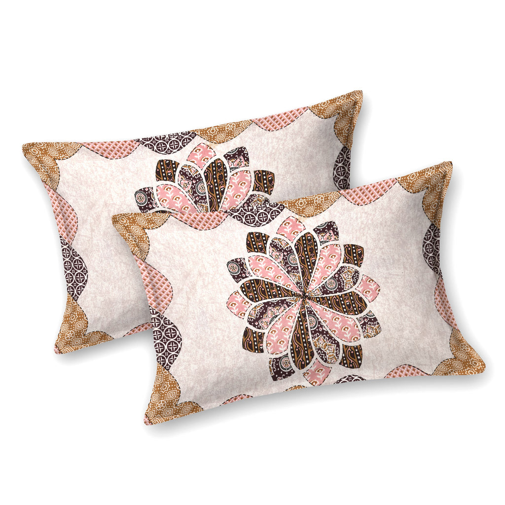 Viscose Gangour Collection 95x108 Double Bedsheet with Bold Floral Medallion Design