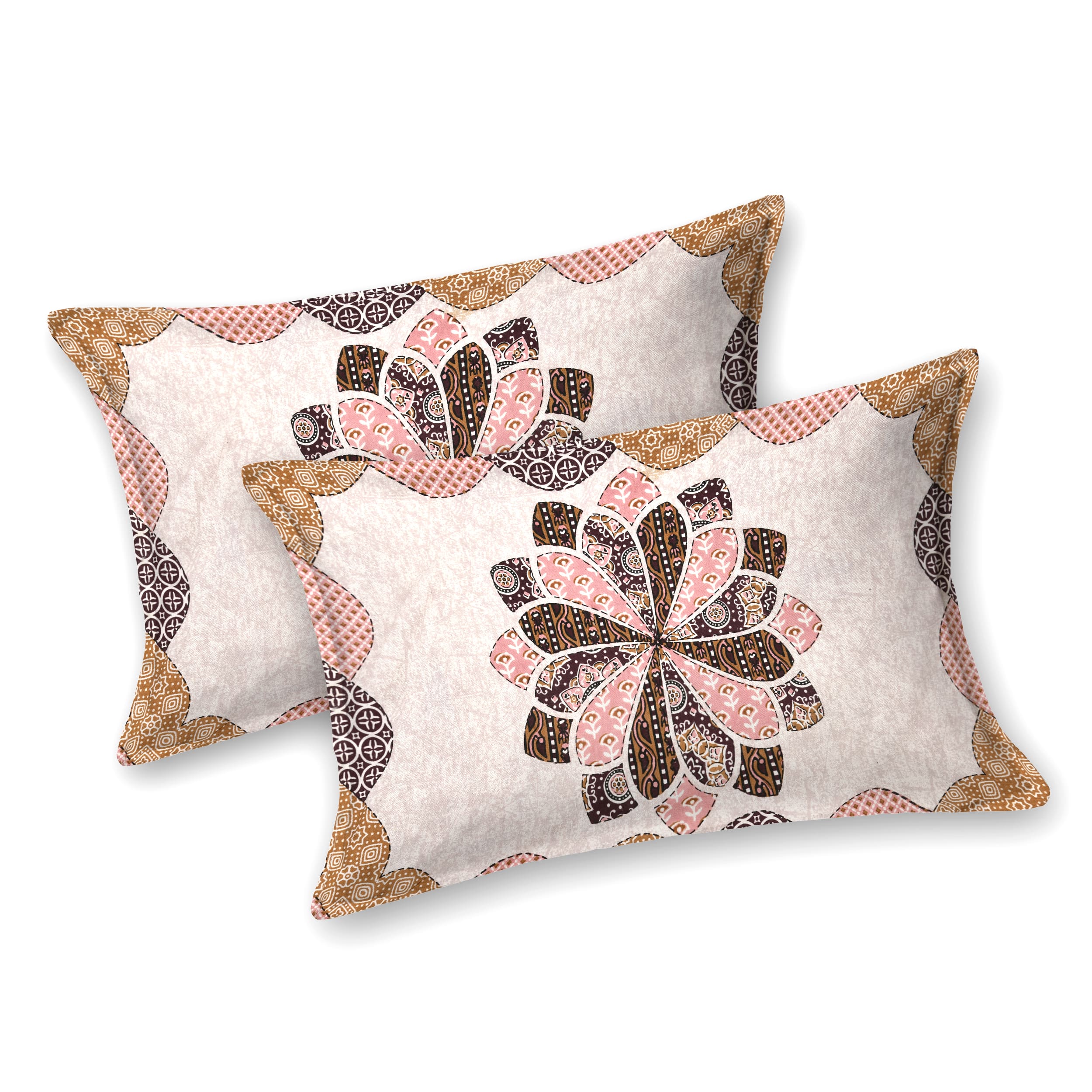 Viscose Gangour Collection 95x108 Double Bedsheet with Bold Floral Medallion Design