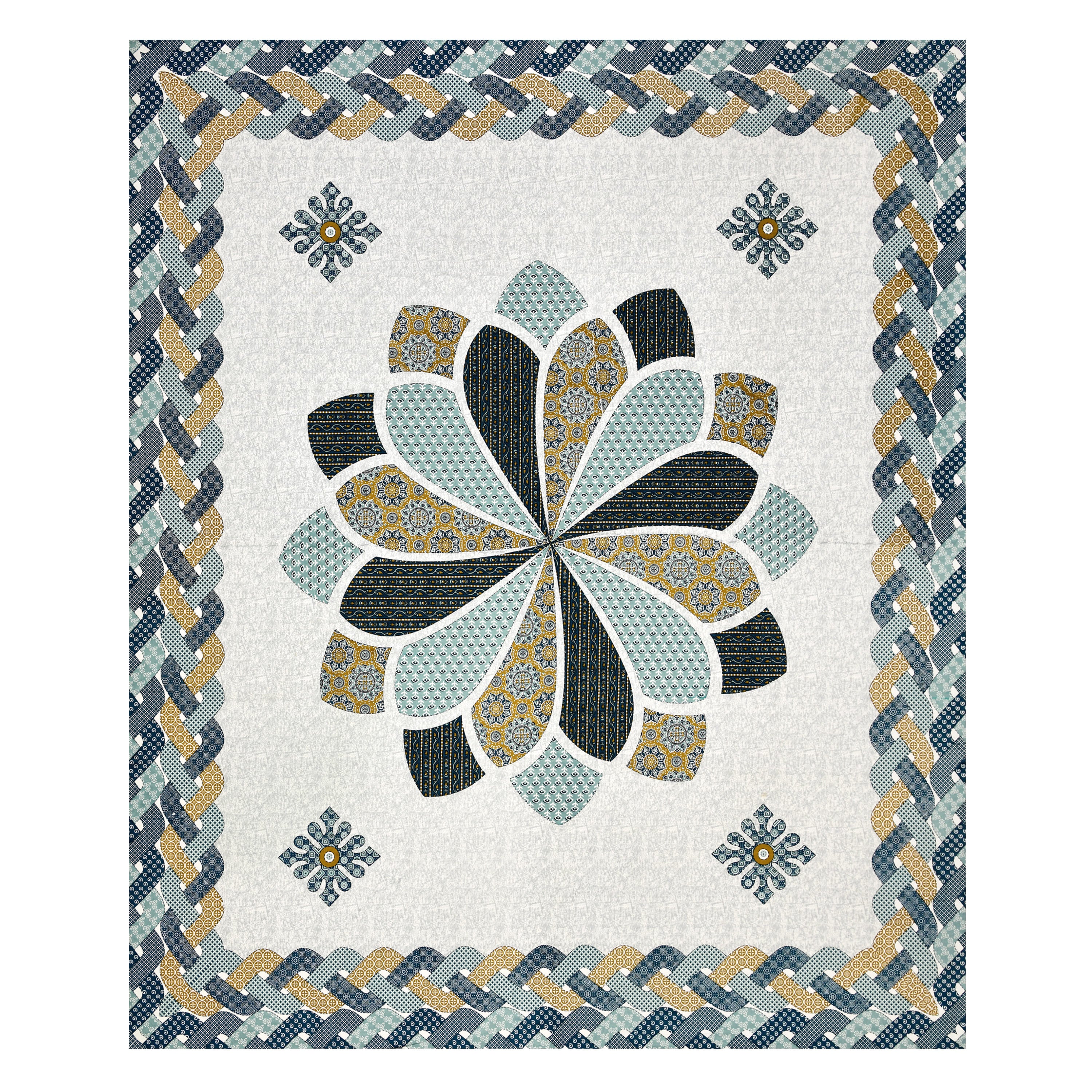 Viscose Gangour Collection 95x108 Double Bedsheet with Bold Floral Medallion Design