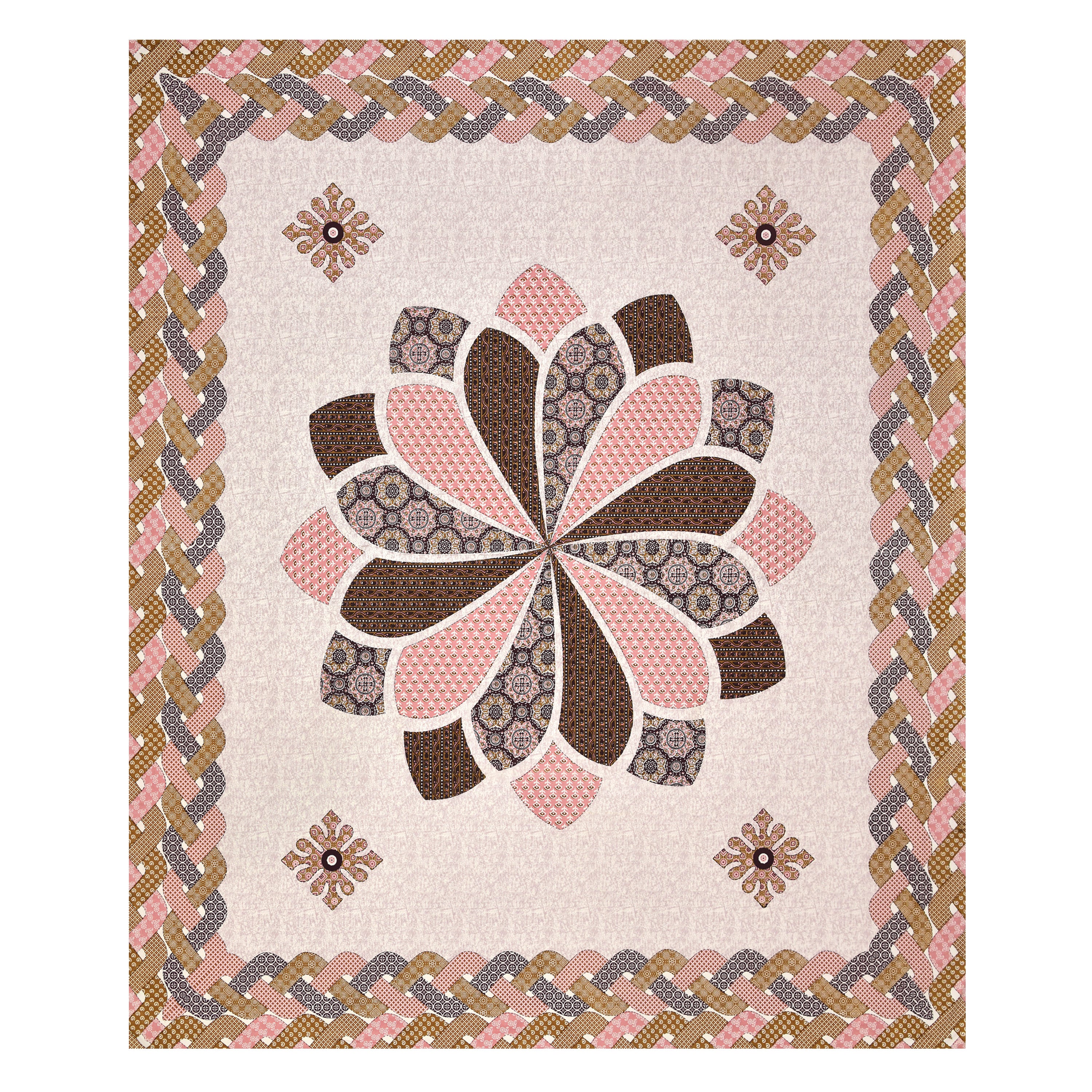 Viscose Gangour Collection 95x108 Double Bedsheet with Bold Floral Medallion Design