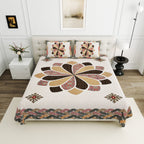 Viscose Gangour Collection 95x108 Double Bedsheet with Bold Floral Medallion Design