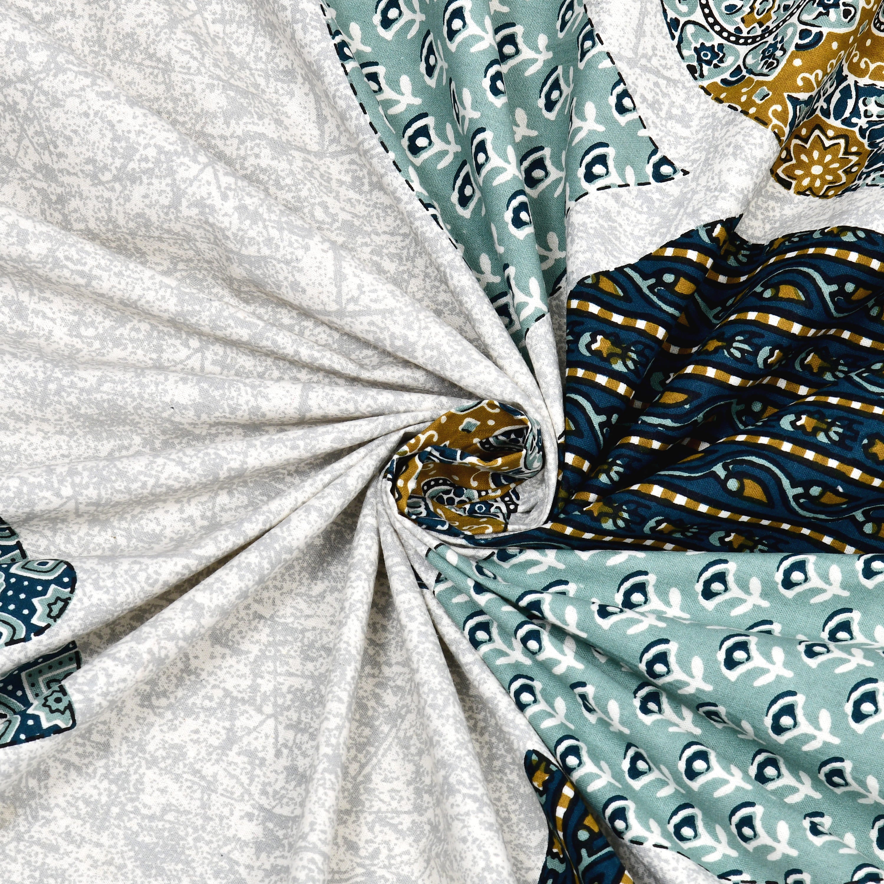 Viscose Gangour Collection 95x108 Double Bedsheet with Bold Floral Medallion Design