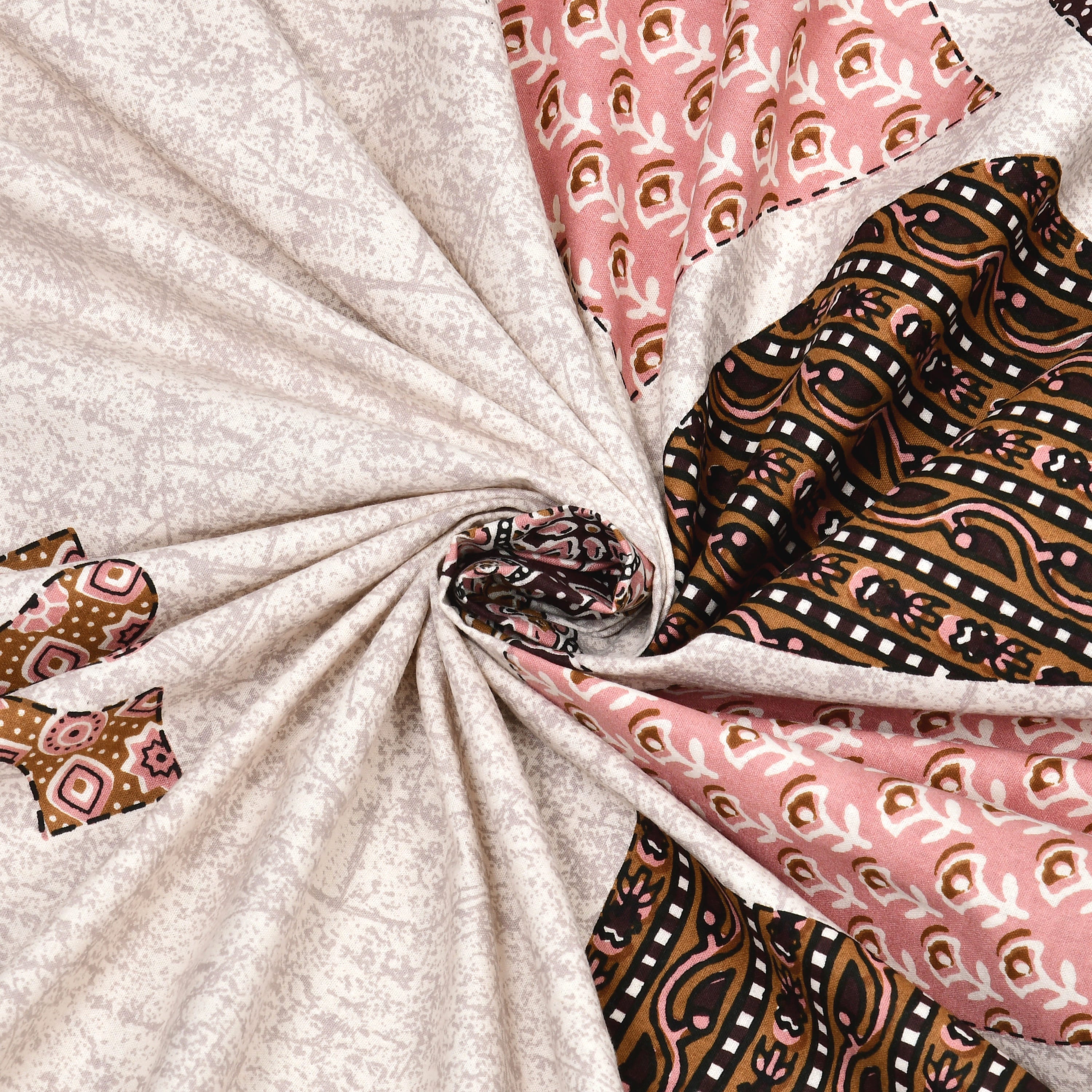 Viscose Gangour Collection 95x108 Double Bedsheet with Bold Floral Medallion Design