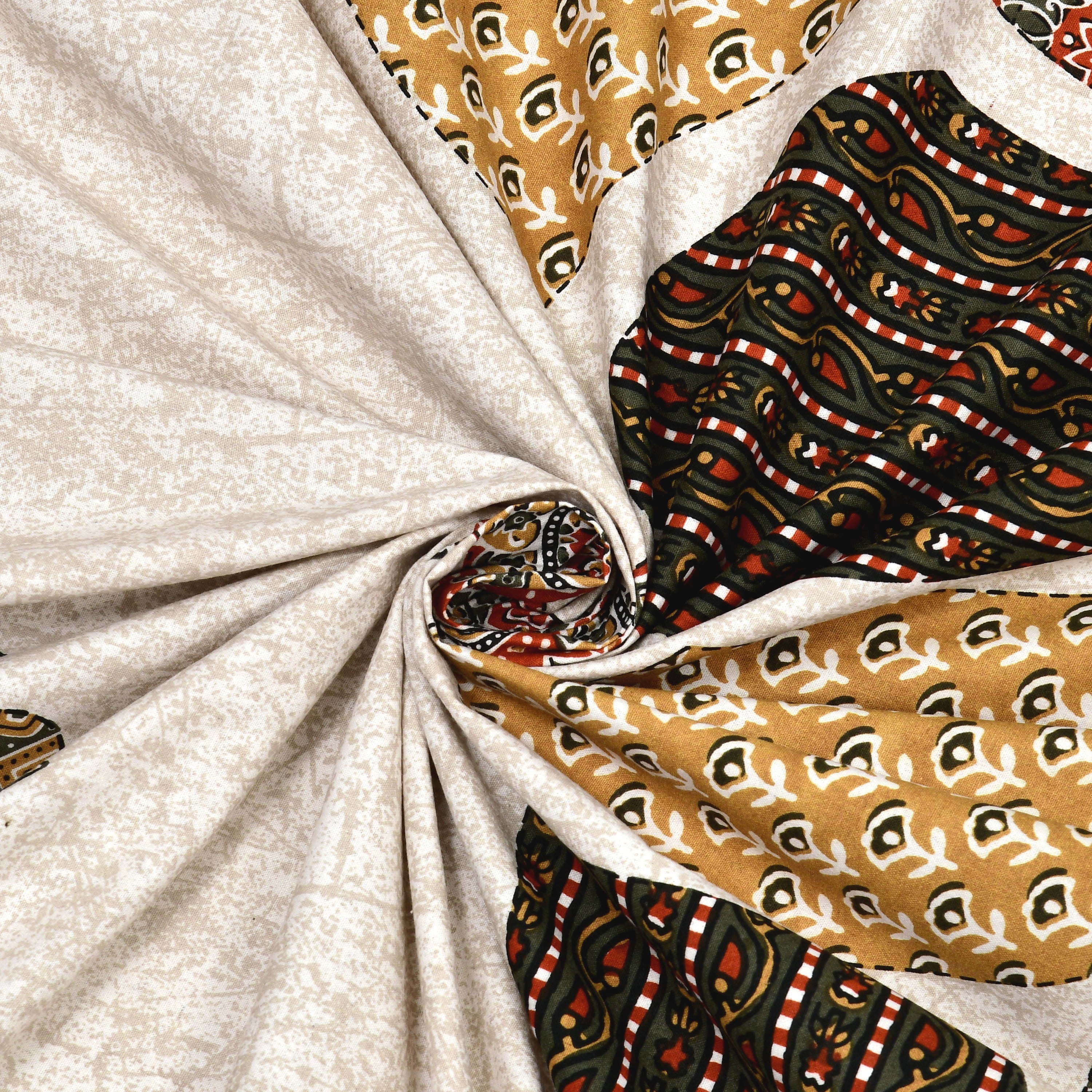 Viscose Gangour Collection 95x108 Double Bedsheet with Bold Floral Medallion Design