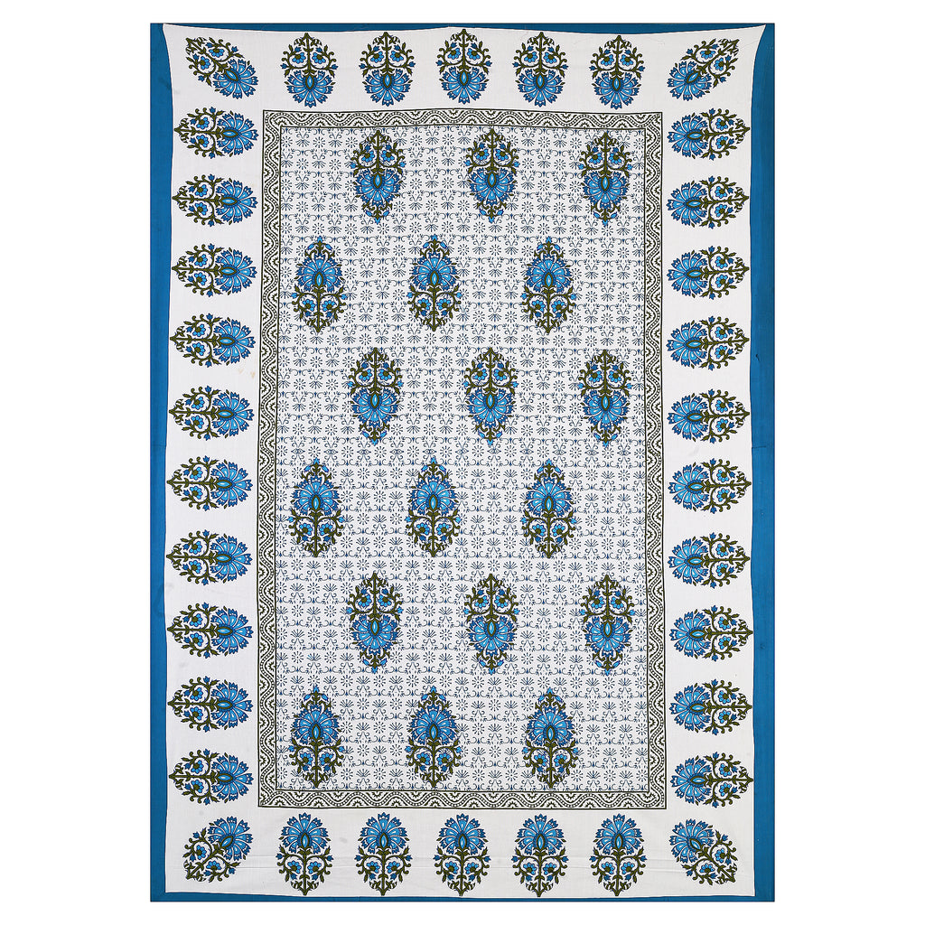 59" Elegant Floral Vine Print 100% Cotton Single Bedsheet with 1 Pillow Cover (60x90)