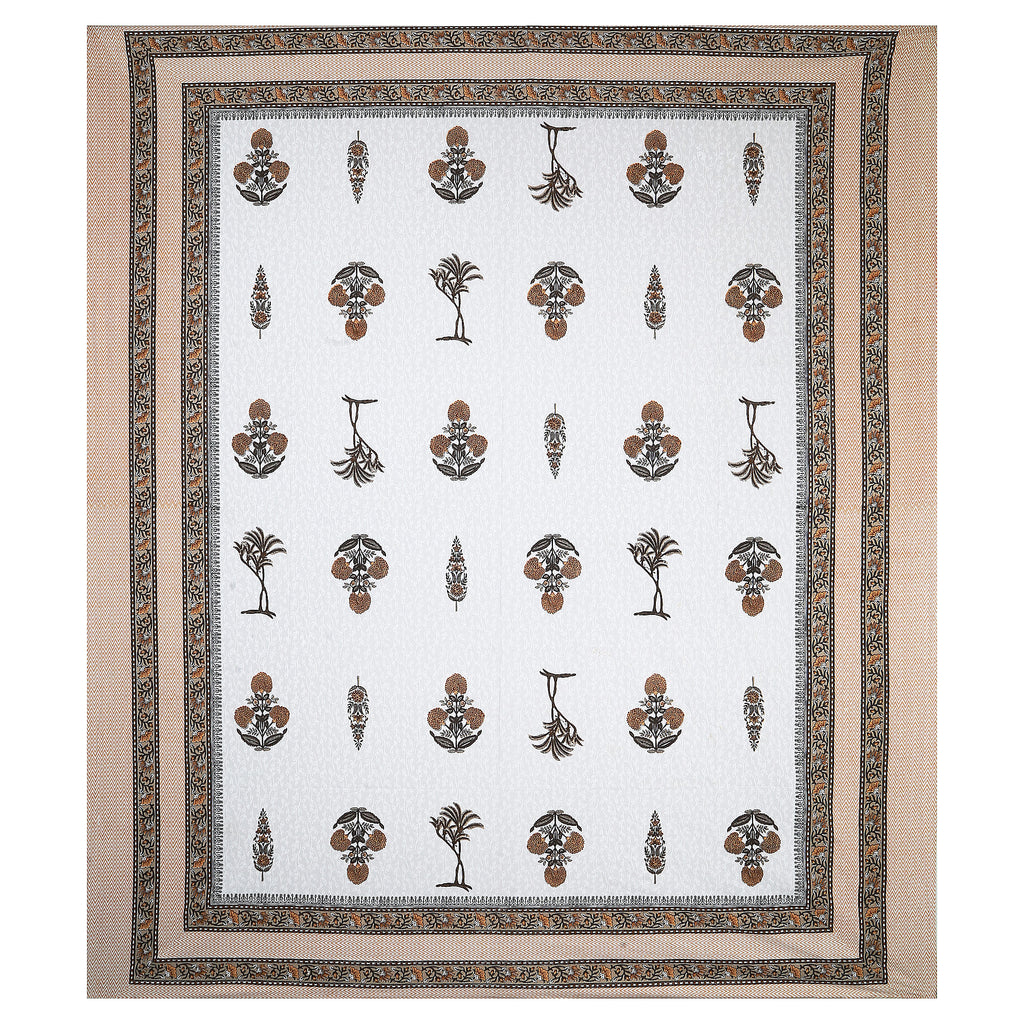 95x108 Viscose Hungama Collection Double Bedsheet with Traditional Leaf & Floral Print + Pillow Covers